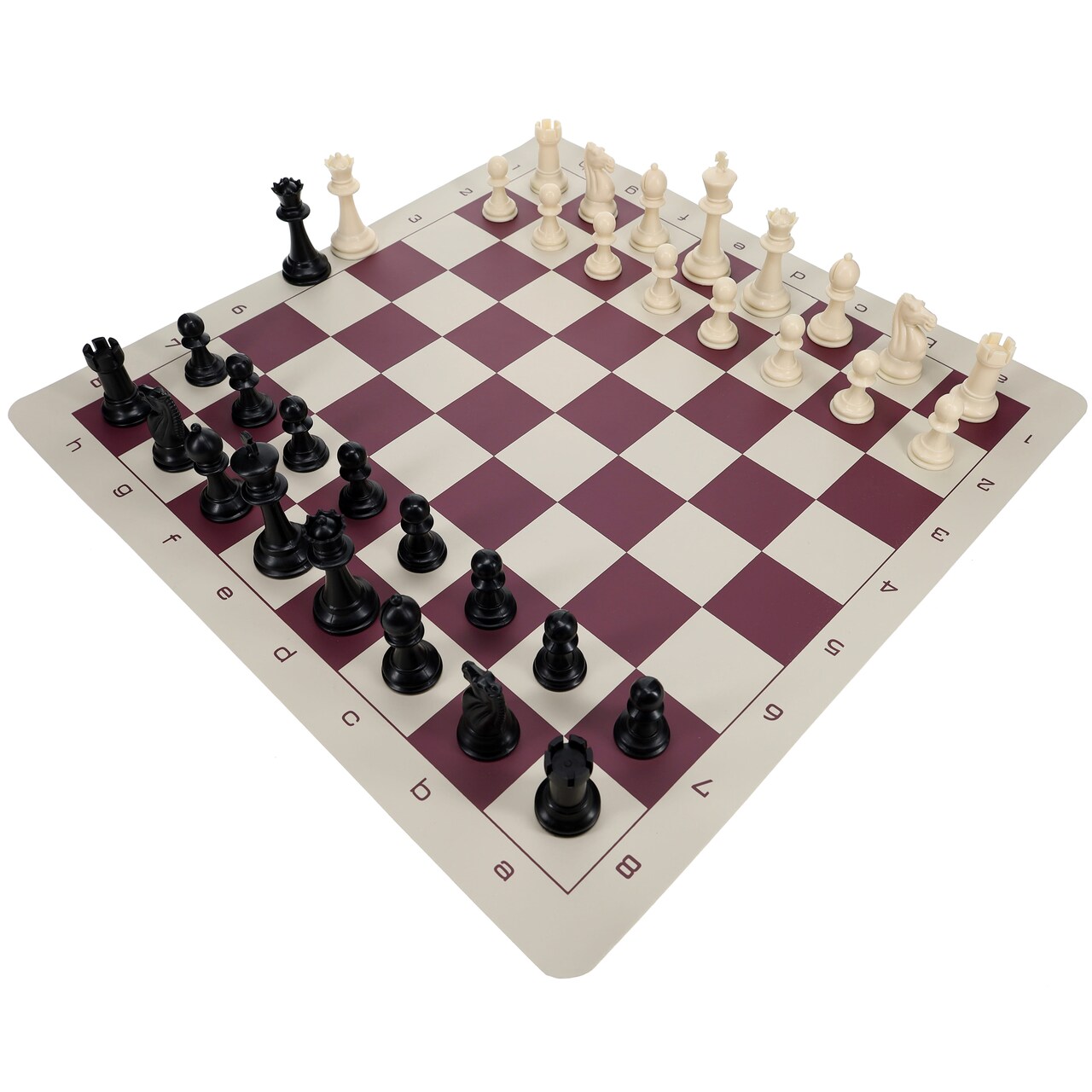 WE Games Best Value Tournament Chess Set - Plastic Staunton Chess Pieces and Roll-Up Vinyl Chess Board